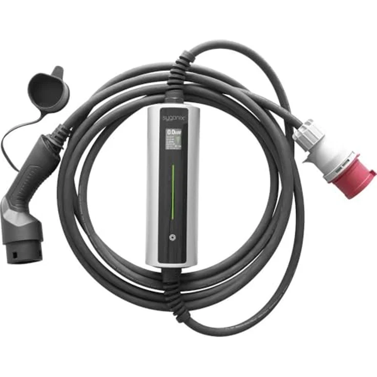 Sygonix Mobile Elektroauto Ladestation Typ 2 Mode 2, 22 kW, 32 A mit LCD-Display und IP66 Schutzklasse – Bild 1