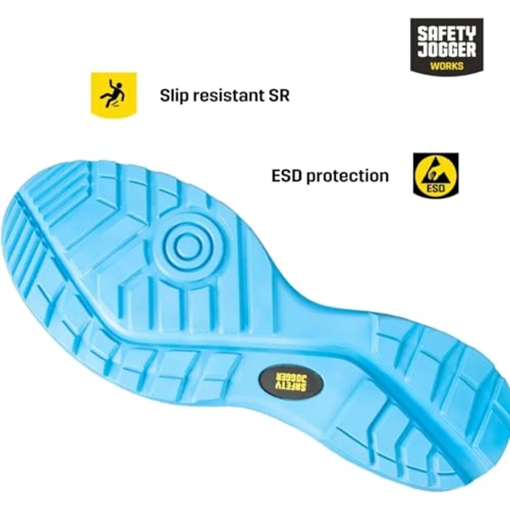 SafetyJogger Modulo Sicherheitsschuhe, grau/blau, rutschfest, atmungsaktiv, ESD, vegan – Bild 4