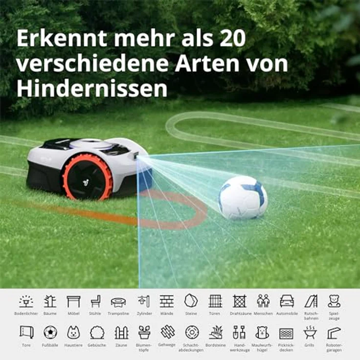 Segway Navimow i105E Mähroboter ohne Begrenzungskabel 500 m², RTK+Vision Rasenmäher Roboter, KI Automatische Kartierung, Virtuelle Begrenzung, Mehrzonen-Management – Bild 4