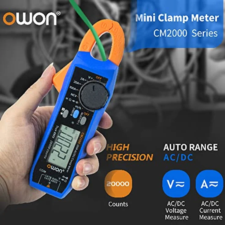 OWON CM2100 Digitales Stromzangenmessgerät Smart Electrical Tester 600V AC/DC True RMS VFC Diodenmultimeter, tragbar und handlich – Bild 4