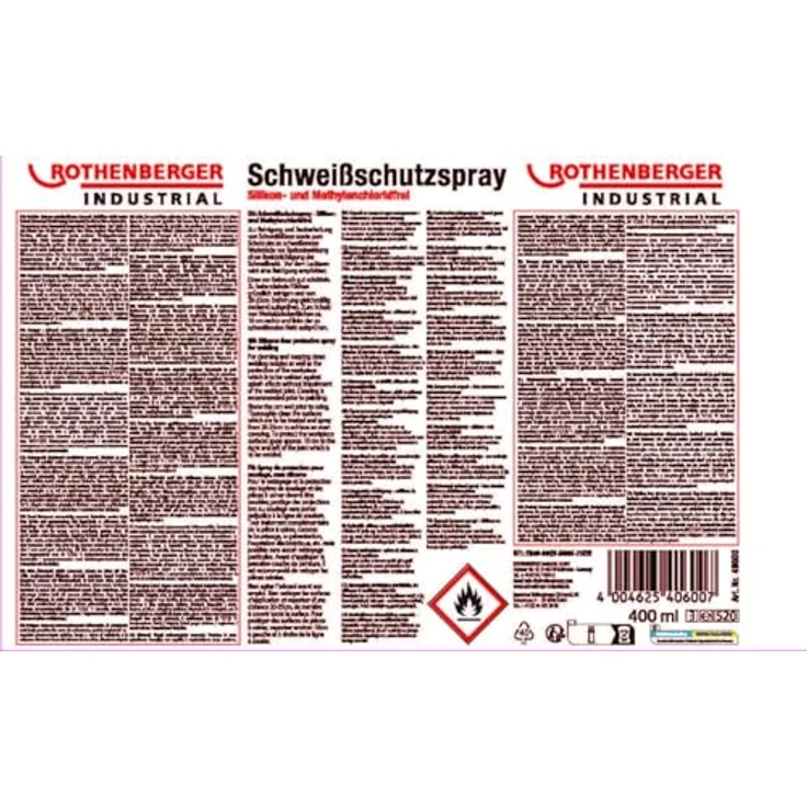 ROTHENBERGER Industrial Schweißschutzspray 4 x 400 ml, silikonfreies Trennspray für saubere Schweißdüsen und lückenlosen Schutz vor Schweißspritzern – Bild 2