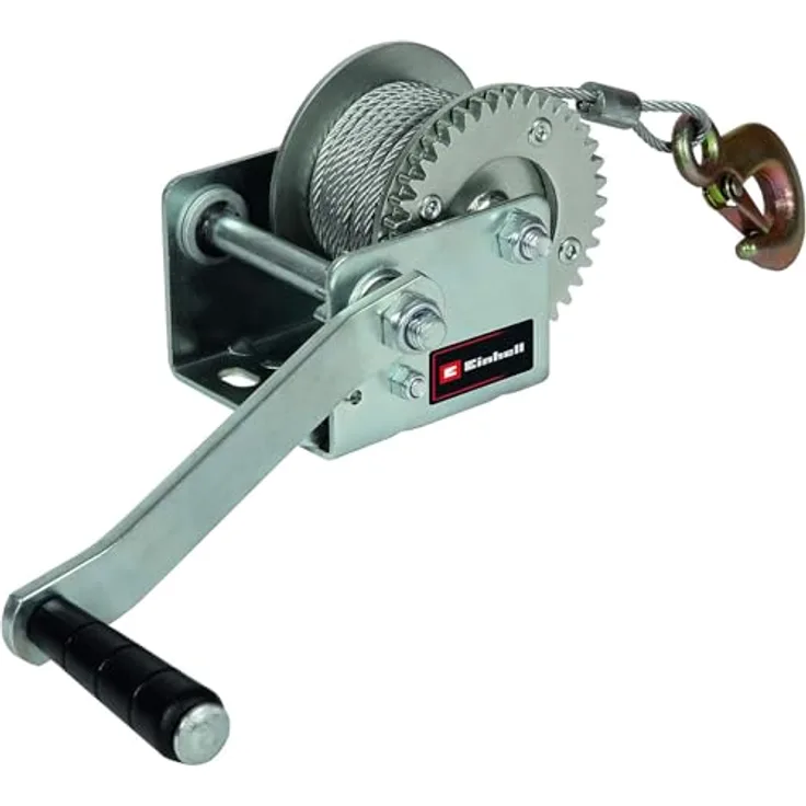 Einhell Handseilwinde TC-WI 500, 500 kg Tragkraft mit 10 m Drahtseil und Sicherheitslasthaken