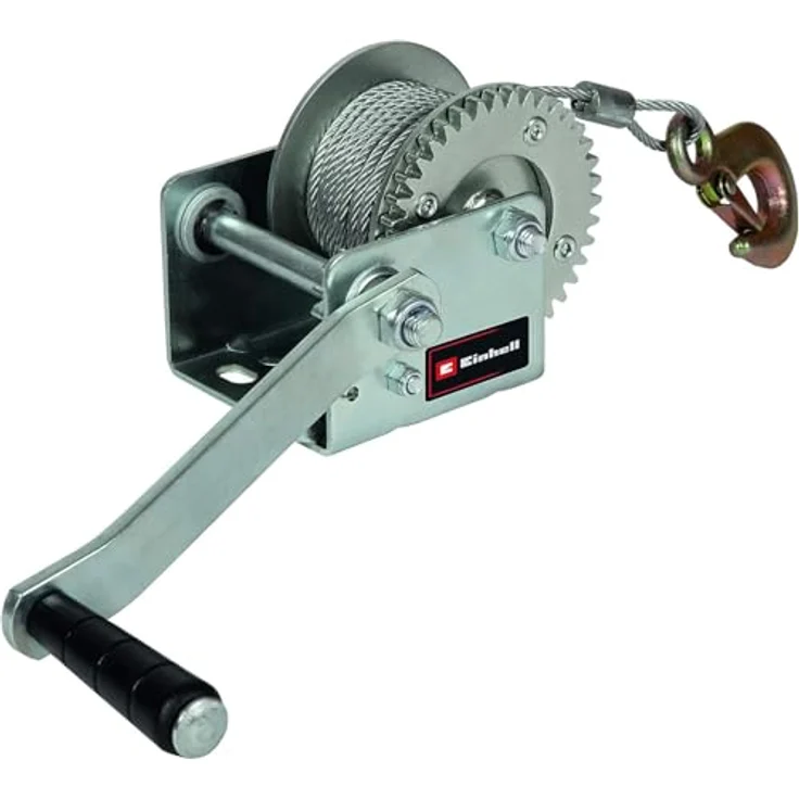 Einhell Handseilwinde TC-WI 500, 500 kg Tragkraft mit 10 m Drahtseil und Sicherheitslasthaken – Bild 1