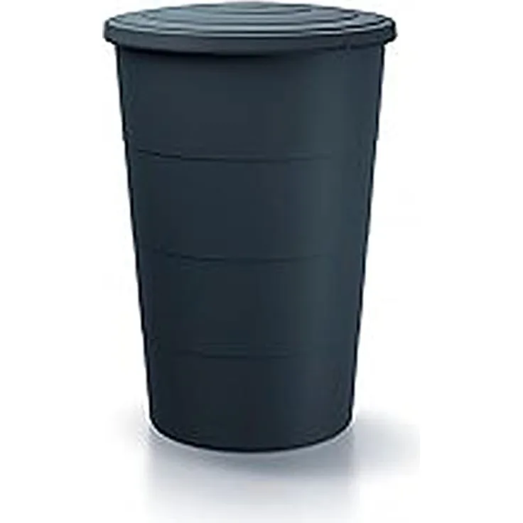 Barril de agua de lluvia 160L Smooth de plastico en color antracita 60 (largo) x 60 (ancho) x 87,8 (altura) cm