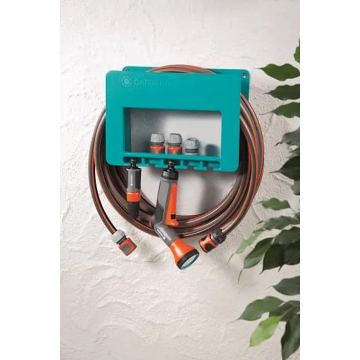 GARDENA System-Schlauchboy: Gartenschlauch-Halterung für die Wand, platzsparende Aufbewahrung für Gartenschlauch, mit Halterungen für Spritzen, Brausen und anderen GARDENA Systemteilen (238-20) 4078500023818 – Bild 3