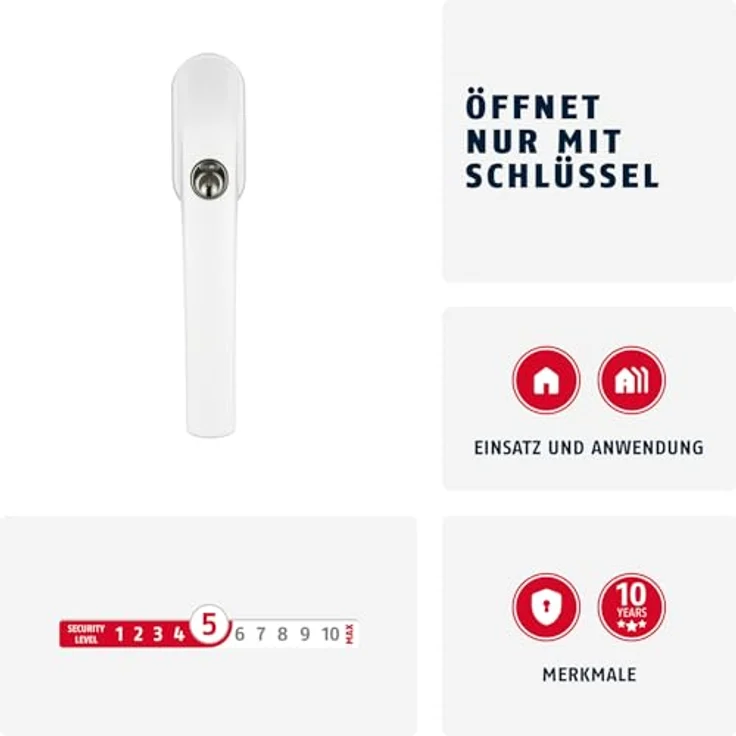 ABUS Abschließbarer Fenstergriff FG300 W - AL0125 - weiss – Bild 2