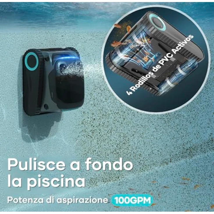 Aiper Scuba S1 Pro 2025, Kabelloser Poolroboter mit App-Steuerung, Feinfilter, 5 Reinigungsmodi und bürstenlosen Quad-Motoren – Bild 3