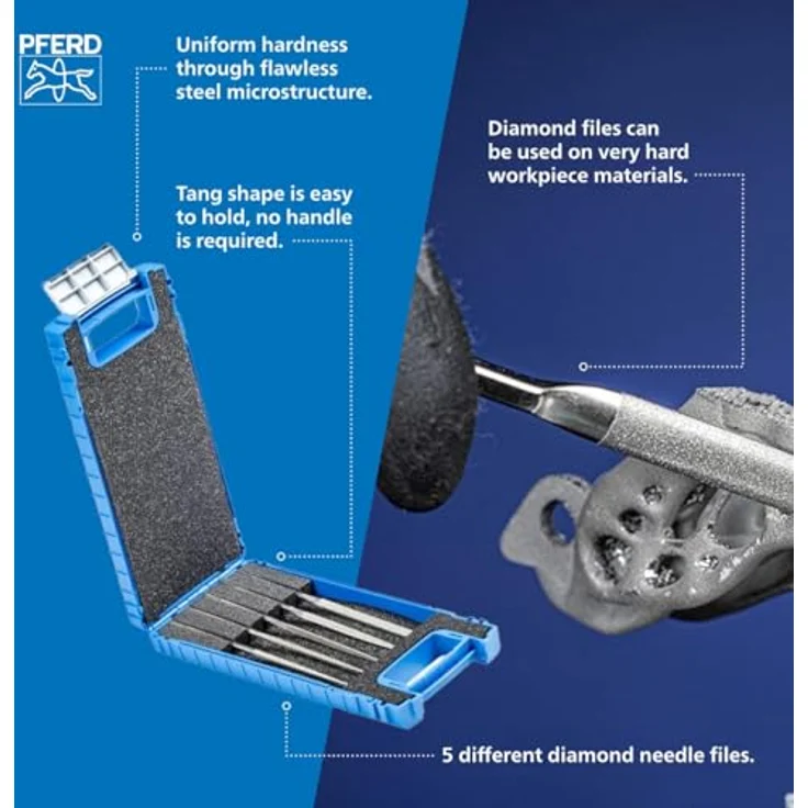 Pferd Nadelfeilen-Satz Diamant 140mm D126 5-teilig PFERD – Bild 5