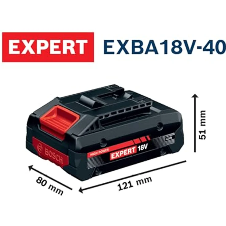 Bosch EXPERT 18V System Hochleistungsakku-Set EXBA18V-55, 4x EXBA18V-40 (2000 W) + 2x EXBA18V-80 (2400 W), mit L-BOXX 136 – Bild 4