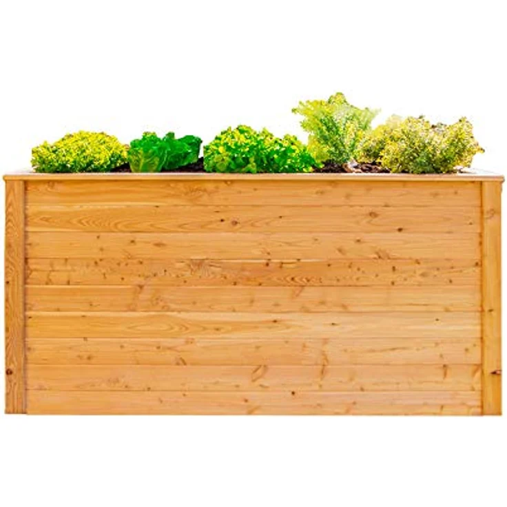 WESTMANN Hochbeet Klassik Plus 170 mit Frühbeetaufsatz, FSC-zertifiziertes Lärchenholz, Aluminiumrahmen in Natur/Silber, 170x90x100cm – Bild 2