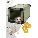 MAELSON Hunde-Transportbox Soft Kennel faltbare Hundebox / Tier Transportbox Beige, 5 verschiedene Größen, wasserabweisendes Nylon, stabiler Stahlrahmen