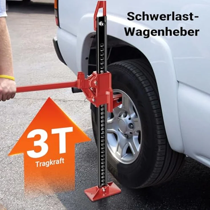 Wiltec Offroad Wagenheber bis 3000 kg max. 76 cm, Farmer Jack aus Stahl, ideal für Geländewagen, SUV, ATV und Anhänger – Bild 5