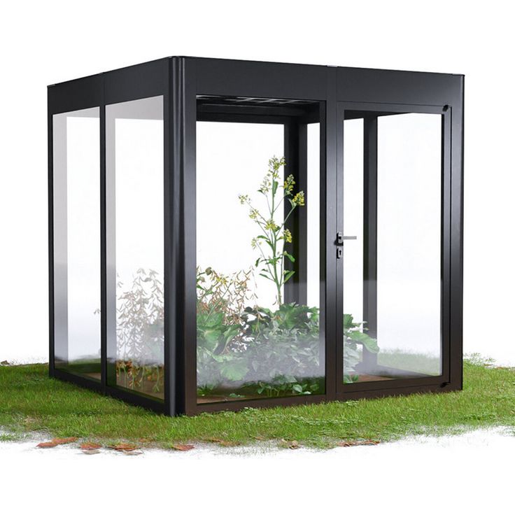SunElements Gewächshaus 'SunGarden Energy 2.2' 233 x 233 cm mit 6 mm Acrylglas Solardach anthrazit-metallic, integrierte 275 Watt-PV-Module für Energieerzeugung
