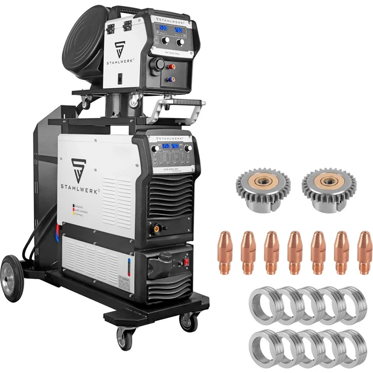 STAHLWERK MIG MAG 350 DP, Industrie-Schweißgerät mit 350A, IGBT Inverter, inkl. Spot-Funktion und Pulssteuerung