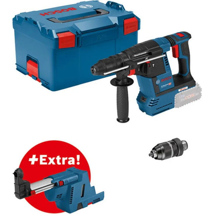 BOSCH Akku-Bohrhammer GBH 18V-26 F Professional, mit GDE 18V-16, robuste Heavy Duty Bauweise, bürstenloser EC-Motor, LED-Lampe, EPC, 18V Systemkompatibel – Bild 1