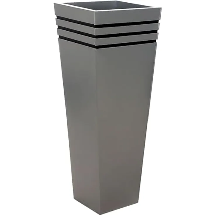 VIVANNO Zink Blumenkübel New Classic 80 cm Silber, pulverbeschichtet mit Bewässerungssystem
