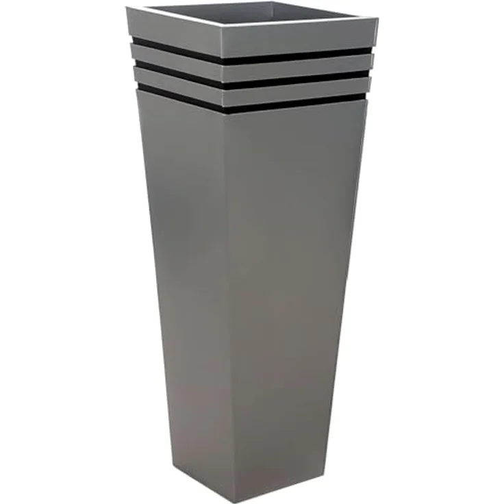 VIVANNO Zink Blumenkübel New Classic 80 cm Silber, pulverbeschichtet mit Bewässerungssystem – Bild 1