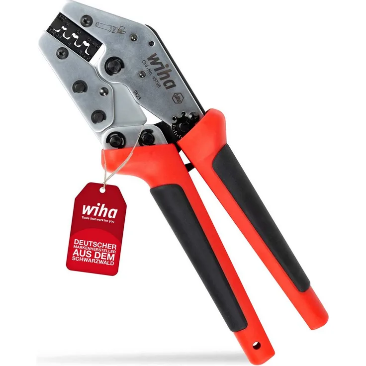 Wiha Crimpzange Elektriker (45796), Photovoltaik Crimpwerkzeug, Solar Zange, 2,5/4 / 6 mm² - Schwarz