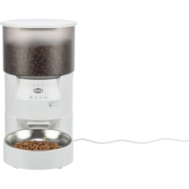 Trixie Automatic Food Dispenser TX-S Smart, 3L Futterautomat aus ABS, weiß, flexibler Betrieb über Stromnetz oder Batterien