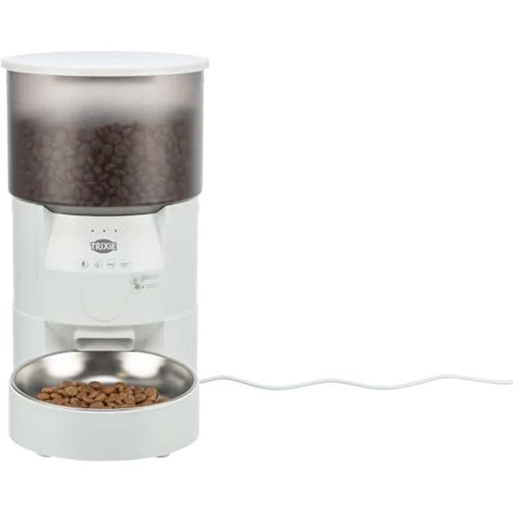 Trixie Automatic Food Dispenser TX-S Smart, 3L Futterautomat aus ABS, weiß, flexibler Betrieb über Stromnetz oder Batterien – Bild 1