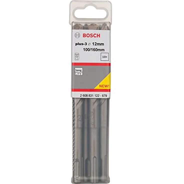 Bosch Professional Hammerbohrer SDS plus-3 für Beton, 12 x 100 x 160 mm, Zubehör Bohrhammer, Bosch Carbide Technology, Vollhartmetalkopf – Bild 2
