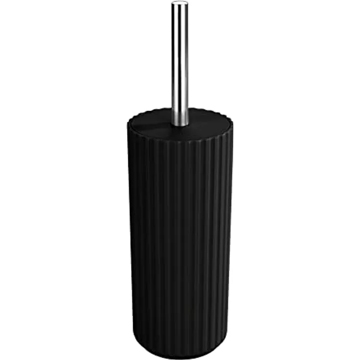 Allstar WC-Garnitur Minas Schwarz - WC-Bürstenhalter, Polypropylen, 10 x 34 x 10 cm, Schwarz