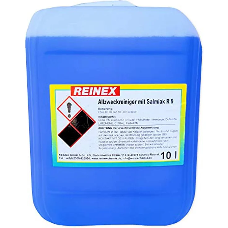 Reinex Allzweckreiniger R9 mit Salmiak biologisch abbaubar - 1000ml/10000ml Allzweckreiniger – Bild 2