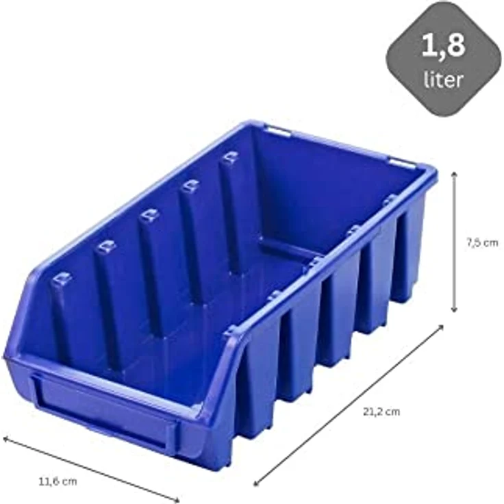 PROREGAL SuperSparSet 10x Sichtlagerbox 2L Blau | Stapelbare Sichtlagerbehälter aus bruchsicherem Polypropylen (PP) – Bild 3