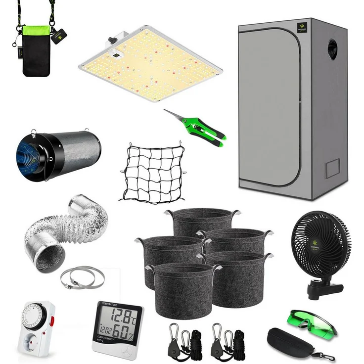 canna4home Gewächshaus Canna4Home GrowBox Komplettset 60 x 60 x 180cm Gewächshaus Zuchtzelt mit 150W Grow-LED und Carbon-Filter – Bild 1