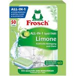 FROSCH Limonen Geschirrspül-Tabs, 50 Tabs - Alles-in-1 Geschirrspülmittel für kraftvolle Reinigung und frischen Limonenduft