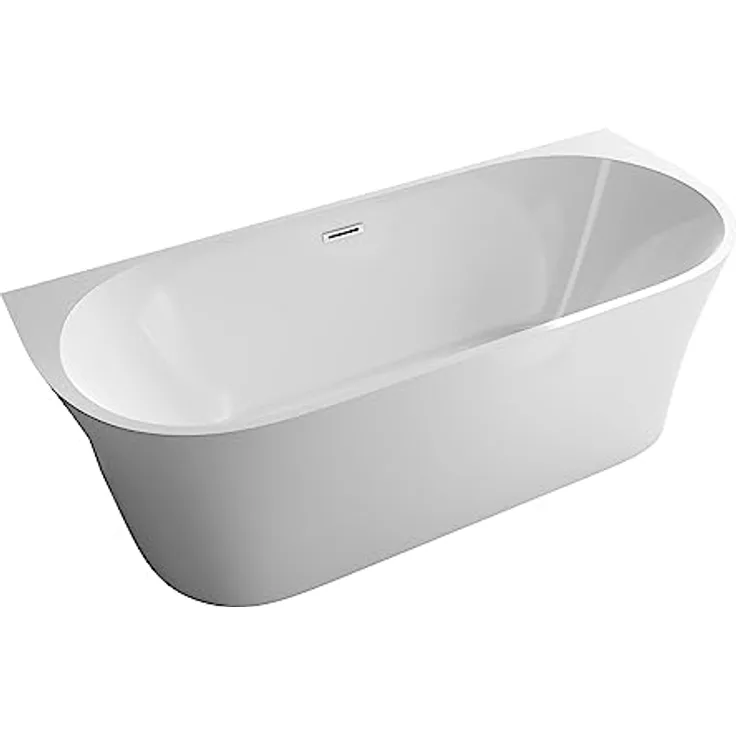 Bernstein NOVA CORNER Badewanne, freistehend, Acryl Weiß Matt, 170x78 cm, doppelwandig mit Pop-up-Ablauf