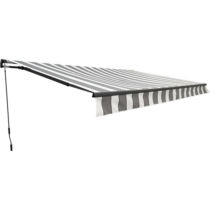 Garden Pleasure Gelenkarm-Markise grau/weiß, 4,95 x 3 m mit stabilen Gelenkarmen und UV-beständigem Material