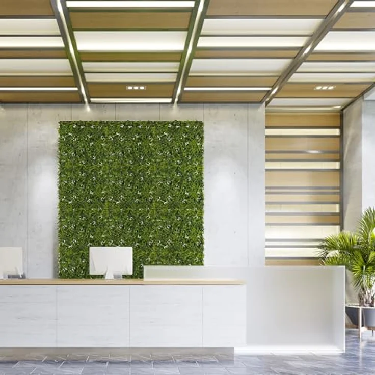 Hjh Office Kunstpflanze More Green I, 50 cm, wandfüllendes Dekoelement in Grün mit praktischen Befestigungsösen – Bild 3