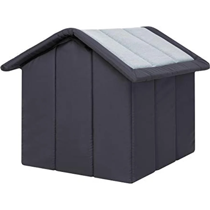 Bjird Hundehaus Hundehütte für mittelgroße Hunde - Katzenhaus, Katzenhöhle - mit herausnehmbarem Dach - Tierhaus für Katzen und Hunde für Drinnen - Taubegrau mit Graphit - 52 x 46 x 53 cm – Bild 3