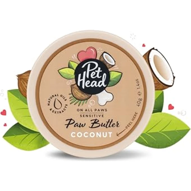 Pet Head Pfotenbalsam Paw Butter Coconut, 40 g - feuchtigkeitsspendend, mit Sheabutter und Aloe Vera, tierversuchsfrei – Bild 1