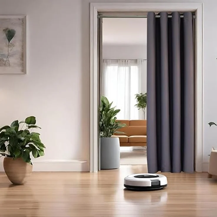 tinycurtains, Türvorhang mit Teleskopstange, einfache Montage in nur 1 Minute ohne Bohren (Türvorhang grau + Stange Silber, Vorhang 200 x 150 cm (HxB); Stange 55-90 cm) – Bild 3