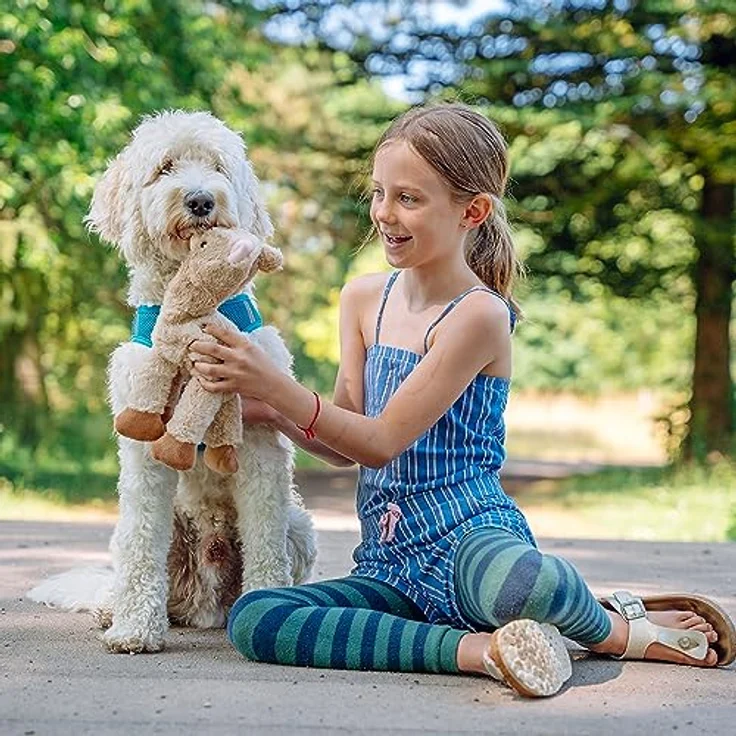 Nobby Plüschalpaka mit Seil innen, 30 cm, innovatives Tierspielzeug ohne Squeaker – Bild 5