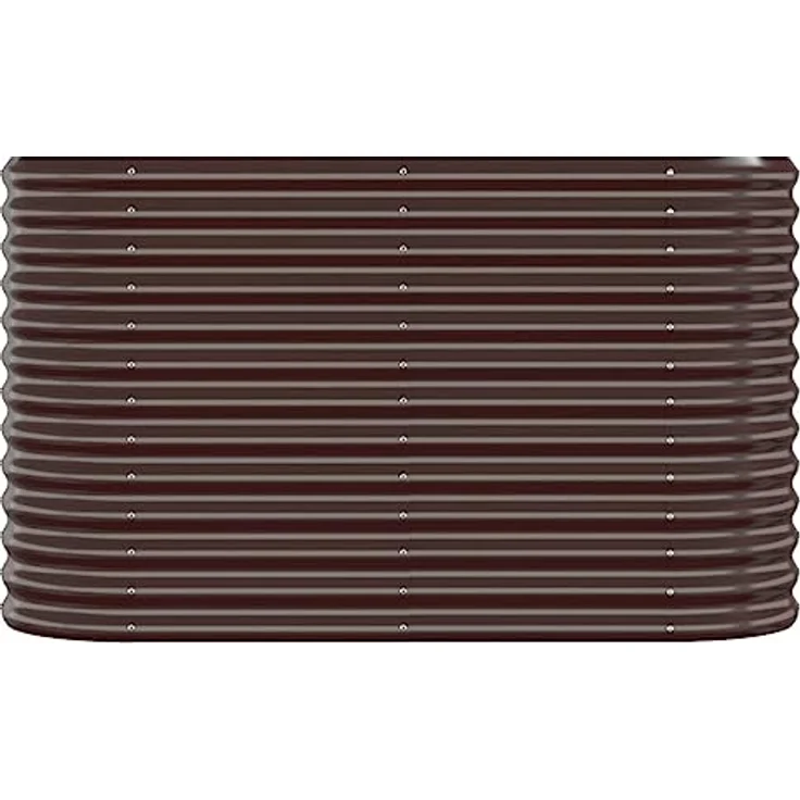 vidaXL Hochbeet Braun aus pulverbeschichtetem Stahl, ovales Pflanzgefäß, 114 x 40 x 68 cm – Bild 5