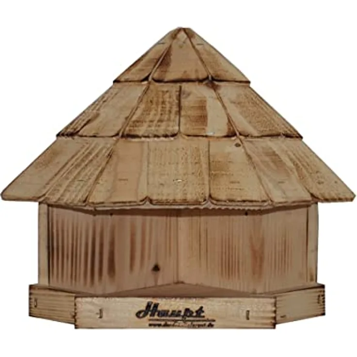 Futterhaus für Vögel, Eckhaus mit Holzschindeln, Vogelhaus zur Wandmontage