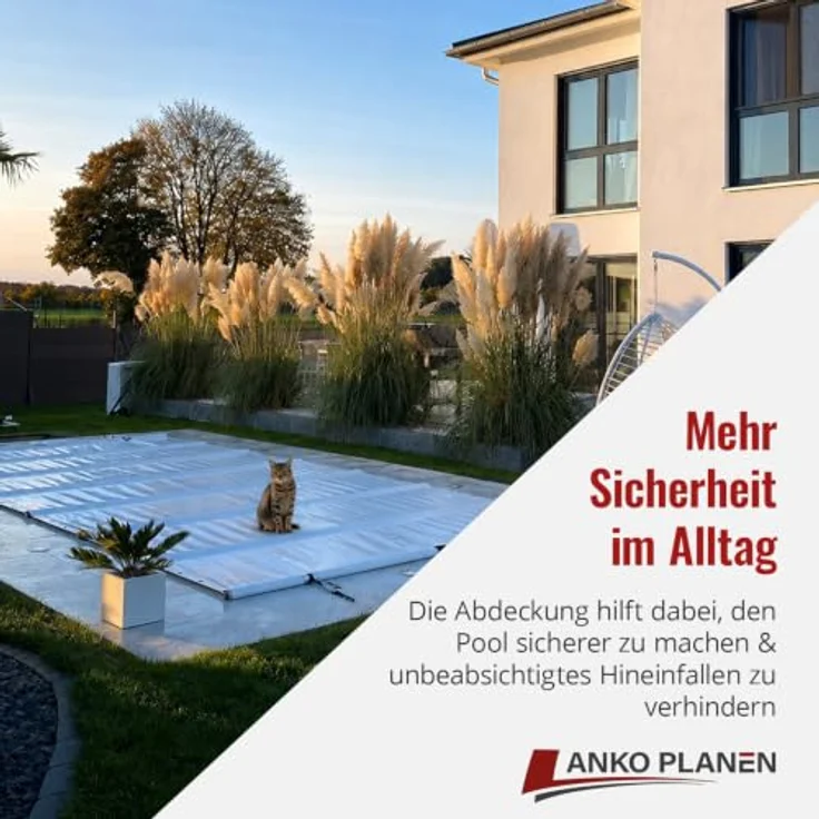 SafeDeluxe Pool-Abdeckplane, Rollschutzabdeckung mit Abflussöffnungen, reißfest und wasserfest (ohne Stangen) – Bild 5