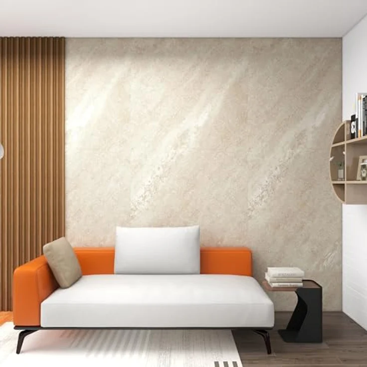 Neu.Haus Duschkabine + Duschwand Lumparland, Natursteinoptik, 120 x 60 cm, Kürzbar, PVC, Cream Stone – Bild 3