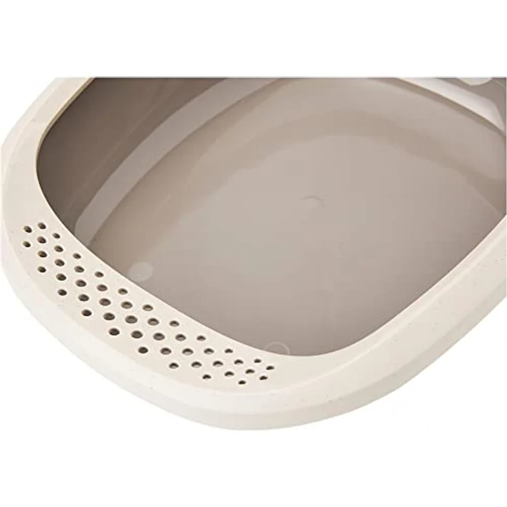 Savic Katzentoilette Gizmo Taupe, 44x35,5x12,5 cm, aus recyceltem Material, mit abnehmbarem Rand, Grau – Bild 6