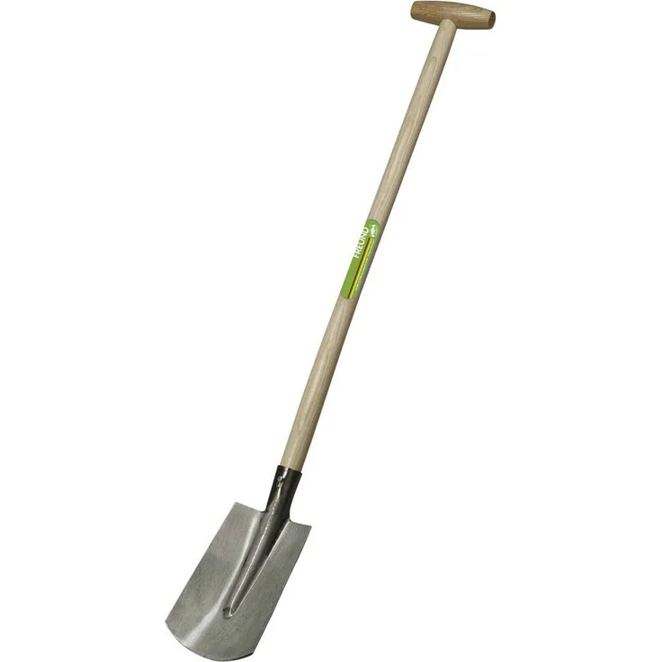 Freund Victoria Spaten Stabiler Spaten "Junior" Die Werkkiste, Gärtnerspaten aus Stahl poliert, 75 cm Eschen-T-Stiel, Breite: 13 cm