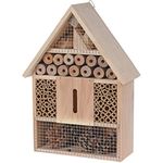 Insektenhotel zum aufhängen 30 x 22 cm - Natur - Insektenhaus aus Holz zum hängen - Bienen Marienkäfer Schmetterling Hotel Haus Nisthilfe