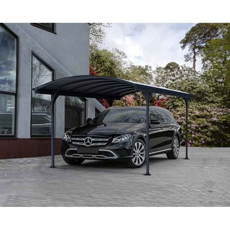 Palram Canopia Carport Bausatz Vitoria, 501 x 291cm, Einzelcarport aus rostfreiem Aluminium mit Polycarbonat-Dach, anthrazit, für PKW – Bild 2