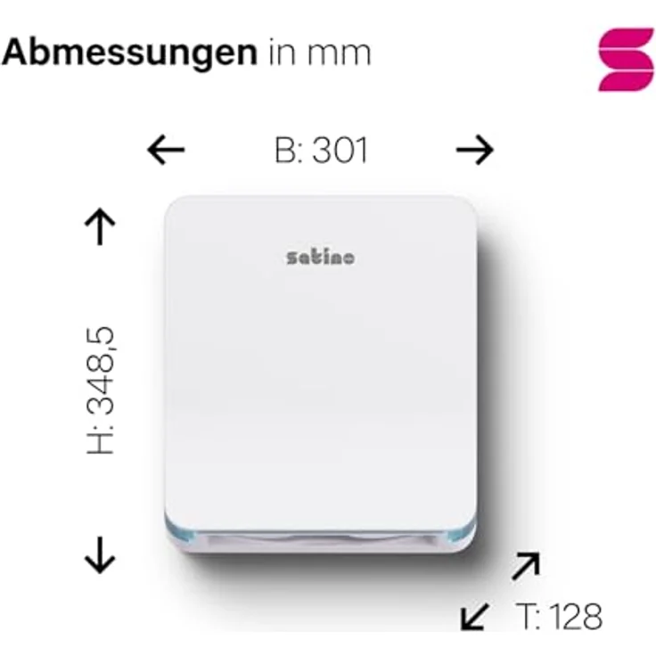 Wepa Satino HYGINITY Interfold S 333412, Papierhandtuchspender für Z- und W-Falz, platzsparendes Design, verstellbare Breite 220-260 mm, weiss Kunststoff – Bild 7