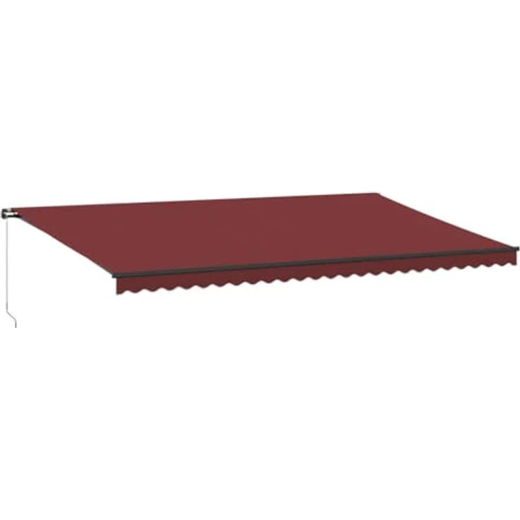 vidaXL Markise Manuell mit LEDs Weinrot 600x300 cm - UV-beständiges Material, einfache Bedienung, gemütliche LED-Beleuchtung – Bild 1