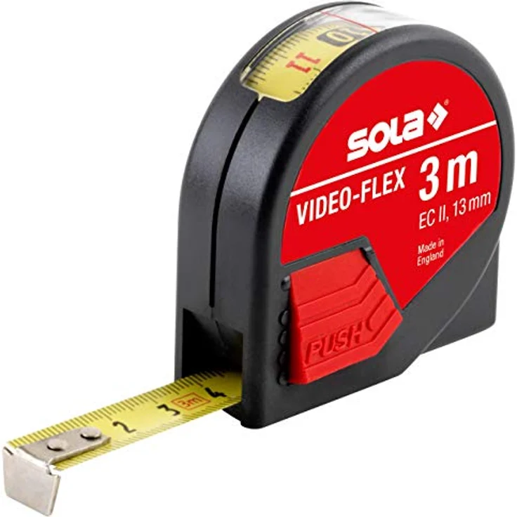 Sola 50012901 Rollbandmaß ''Video-Flex VF'' 3 m, Schwarz-Rot – Bild 2
