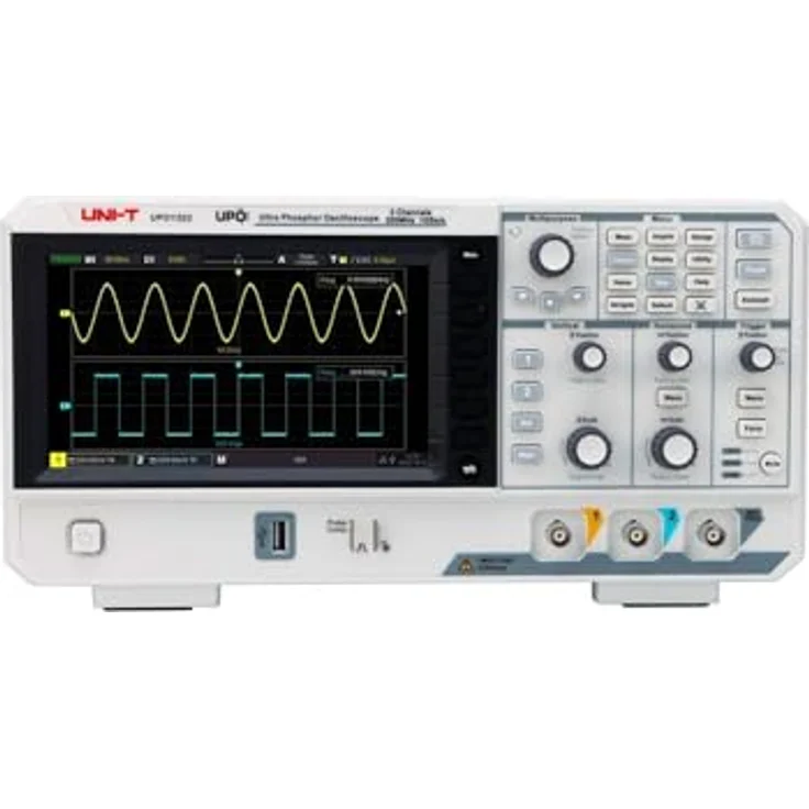 Uni-T UPO1202, Digital-Oszilloskop 200MHz, 56 Mpts, Ultra Phosphor 2.0 Technologie, Echtzeit-Wellenformaufzeichnung – Bild 2