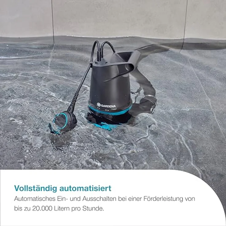 Gardena Klar-/Schmutzwasser-Tauchpumpe 20000 BASIC (9018-47), leistungsstarke 2-in-1 Pumpe mit 20.000 l/h Förderleistung – Bild 6
